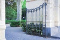 Decorative wrought iron gate or entranceway in Parco Bellini, Catania, Sicily, Italy