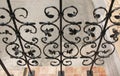 Decorative wrought-iron grille.