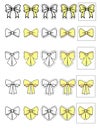 Decorative yellow and white bows.