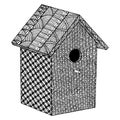 Decorative zentangle birdhouse