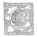 Decorative zentangle with moon