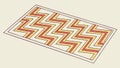 Decorative zigzag geometric rug pattern, textile design, vector design Generative AI Royalty Free Stock Photo