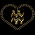 Graphical illustration of the heart with the sign of the zodiac Royalty Free Stock Photo