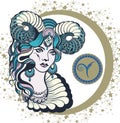 Decorative Zodiac sign Aries Royalty Free Stock Photo