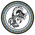 Decorative Zodiac sign Pisces Royalty Free Stock Photo