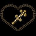 Graphical illustration of the heart with the sign of the zodiac Royalty Free Stock Photo