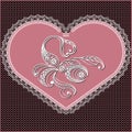 Graphical illustration of the heart with the sign of the zodiac Royalty Free Stock Photo