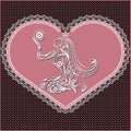 Graphical illustration of the heart with the sign of the zodiac Royalty Free Stock Photo
