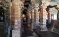 Decoratively carved stone pillars of Madhukeshwara Temple