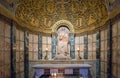 Decoratively decorated altar in Dormition Abbey in old city of Jerusalem, Israel