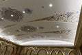 Decoratively decorated ceiling in the meeting room in the presidential palace - Qasr Al Watan in Abu Dhabi city, United Arab