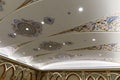 Decoratively decorated ceiling in the meeting room in the presidential palace - Qasr Al Watan in Abu Dhabi city, United Arab