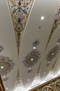 Decoratively decorated ceiling in the meeting room in the presidential palace - Qasr Al Watan in Abu Dhabi city, United Arab