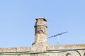 A decoratively decorated chimney on the roof of a house near the Lion Gate in Jerusalem, Israel