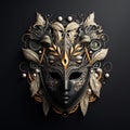 Decoratively Embellished Carnival Mask on a dark Background. Ai generated art