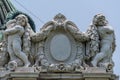 The decortions at the east dome of The Ananta Samakhom Throne Hall. The Ananta Samakhom Throne Hall is a major tourist attraction Royalty Free Stock Photo