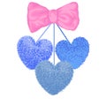 Decortive elements with pom-poms in the shape of a heart Royalty Free Stock Photo