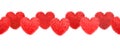 Decortive elements with pom-poms in the shape of a heart Royalty Free Stock Photo