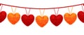 Decortive elements with pom-poms in the shape of a heart Royalty Free Stock Photo