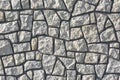 Decotative stone wall from pieces of stone, background