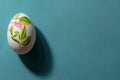 Decoupage Easter egg, with flowered paper napkins above view