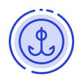 Decoy, Fishing, Hook, Sport Blue Dotted Line Line Icon
