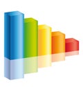 Decrease colorful stick diagram icon