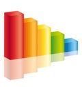 Decrease colorful stick diagram II Royalty Free Stock Photo