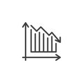 Decrease diagram line icon Royalty Free Stock Photo