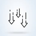 Decrease reduce arrow line icon. vector Simple modern design illustration