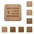 Decrease text indent wooden buttons Royalty Free Stock Photo
