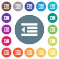 Decrease text indentation flat white icons on round color backgrounds