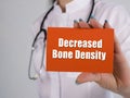 Decreased Bone Density sign on the page Royalty Free Stock Photo