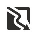 Decreasing arrow report icon