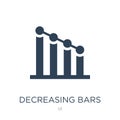 decreasing bars chart icon in trendy design style. decreasing bars chart icon isolated on white background. decreasing bars chart