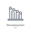 decreasing bars chart icon from user interface outline collection. Thin line decreasing bars chart icon isolated on white