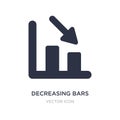decreasing bars chart icon on white background. Simple element illustration from UI concept