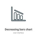 Decreasing bars chart outline vector icon. Thin line black decreasing bars chart icon, flat vector simple element illustration