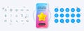 Decreasing graph, Vaccination schedule and Web tutorials line icons. For web app, printing Vector