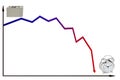 Decreasing money over time Royalty Free Stock Photo