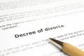 Decree of divorce with wooden pen