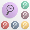 Decrement badge color set icon. Simple glyph, flat vector of map icons for ui and ux, website or mobile application