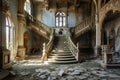 Decrepit Abandoned interior castle. Generate Ai Royalty Free Stock Photo
