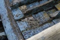 Decrepit old row boats in the harbor in Naples Royalty Free Stock Photo