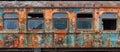 Decrepit Train Car With Broken Windows Royalty Free Stock Photo