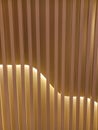 lights installed in side wooden wall Royalty Free Stock Photo