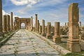 Decumanus Maximus street in Timgad Royalty Free Stock Photo