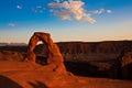 Dedicate Arch Sunset in Arches National Park, Utah Royalty Free Stock Photo