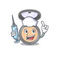 A dedicate highlighter nurse mascot design with a syringe