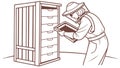 Dedicated Beekeeper Inspecting Hive, Apiculture, Honey Harvest Vector Generative AI Royalty Free Stock Photo